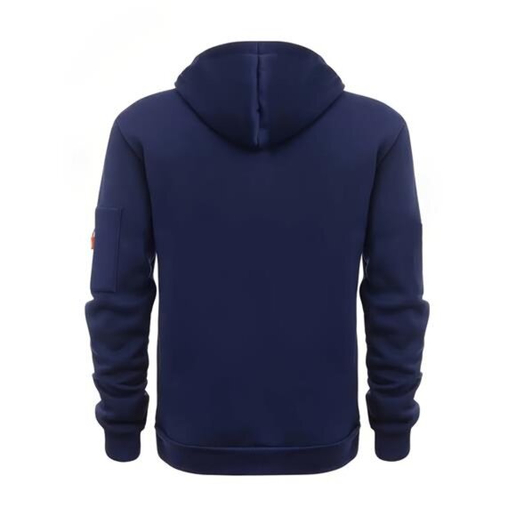 NWT Men's Technical Quarter-Zip Hoodie Navy Blue Utility Pocket Sweatshirt - Picture 2 of 5